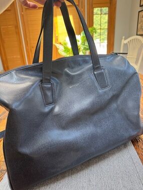 Matt And Nat Crossbody Black Satchel Vegan Leather Removable Strap